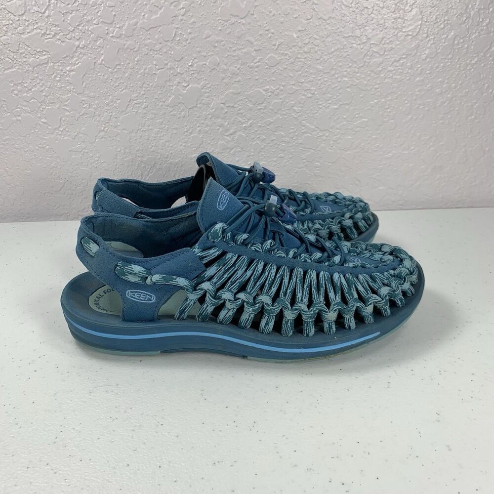 Keen Uneek Sandals Womens 8 Blue Teal Turquoise Bungee Cord Sport Shoes
